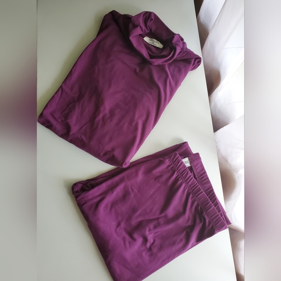 Zenana 2 Pc Premium Mock Neck Microfiber Top with Leggings -  Lounge Set - Picture 2 of 4